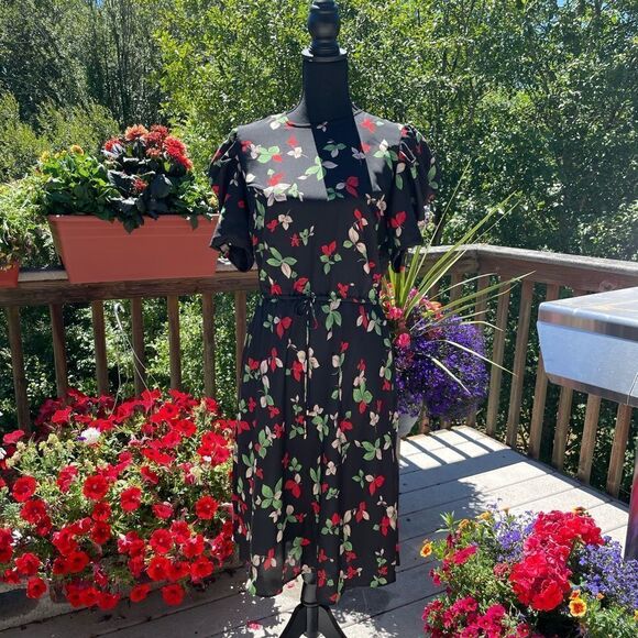 Botanical Print Mini Dress  - Picture 1 of 9